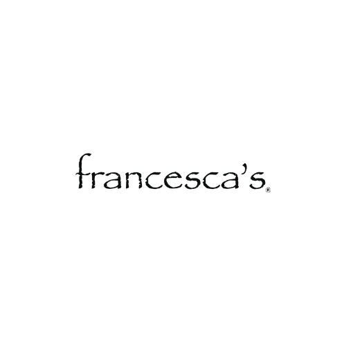 The image displays the word "francesca's" in a lowercase, black, cursive font on a plain white background, evoking a sense of home.