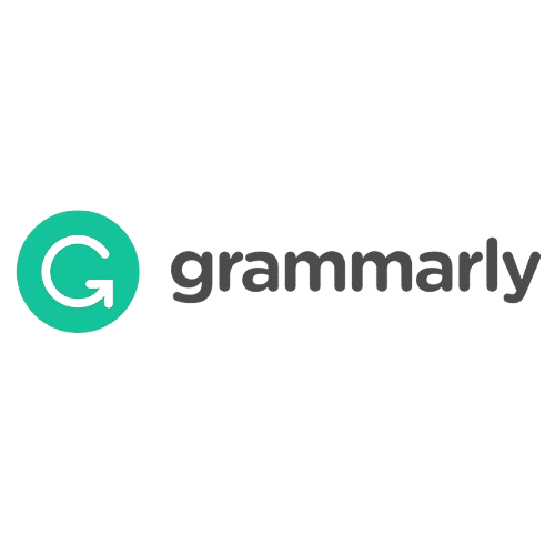 The image shows the Grammarly logo, a prime example of effective branding. It features a green circular icon with a stylized letter "G" inside, followed by the word "grammarly" written in lowercase, dark gray letters. This design stands out among other company logos for its simplicity and clarity.